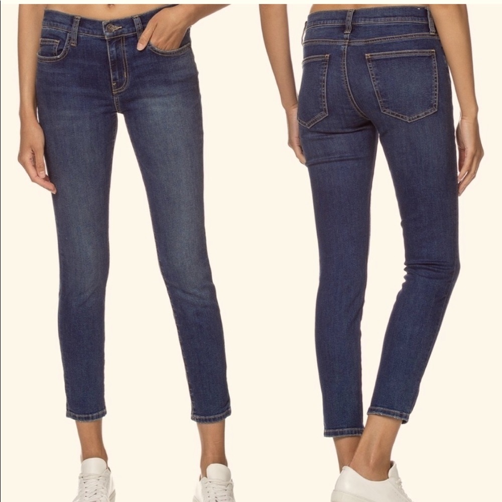 {current/elliott} The High Waist Ankle Skinny Dark Wash Jeans